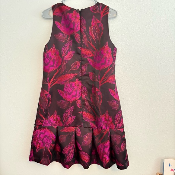 Anthropologie Hutch Floral Jacquard Ruffle Mini Dress Baroque Pink Black Med - Picture 3 of 4